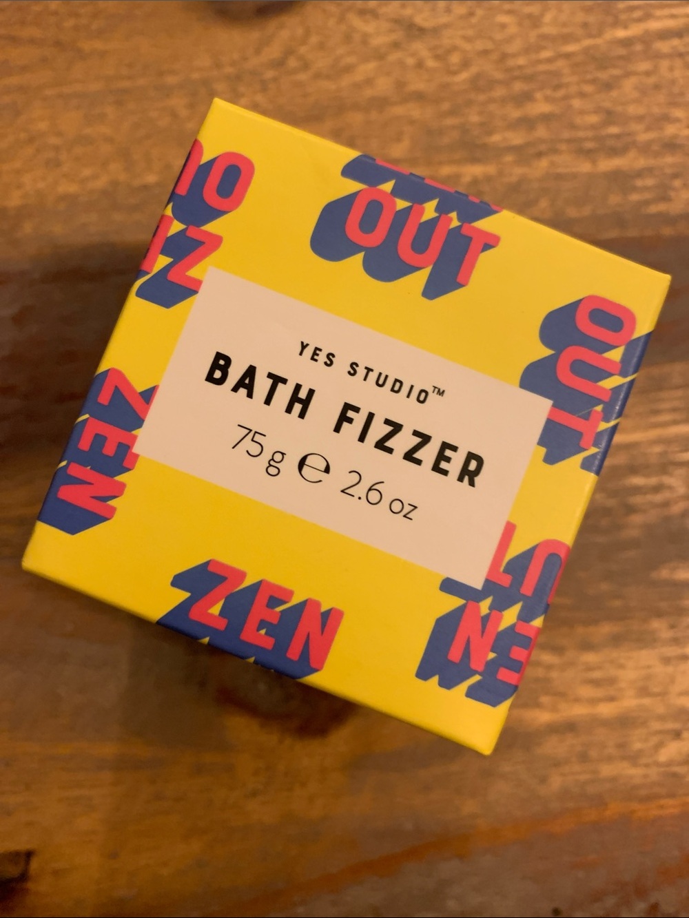 Yes Studio “Zen Out” bath fizzer. New in box. Never opened.